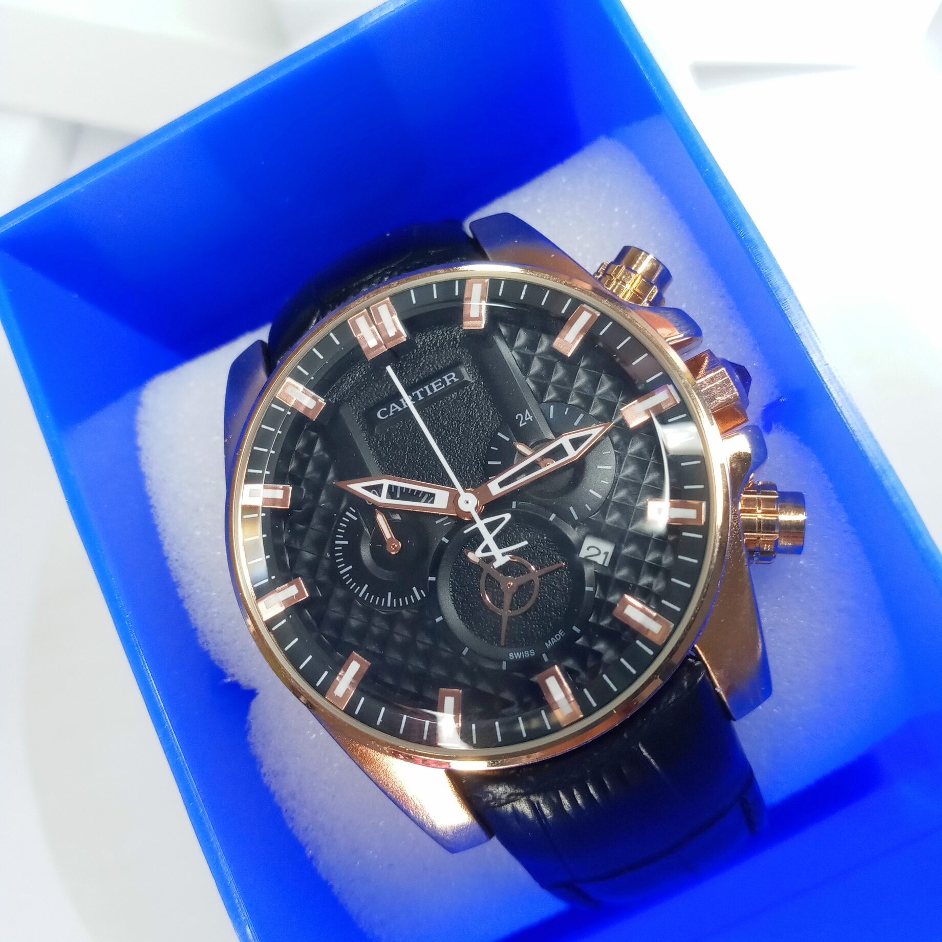 Cartier Chronograph CA3063 Leather Watch BaaWA Accessories