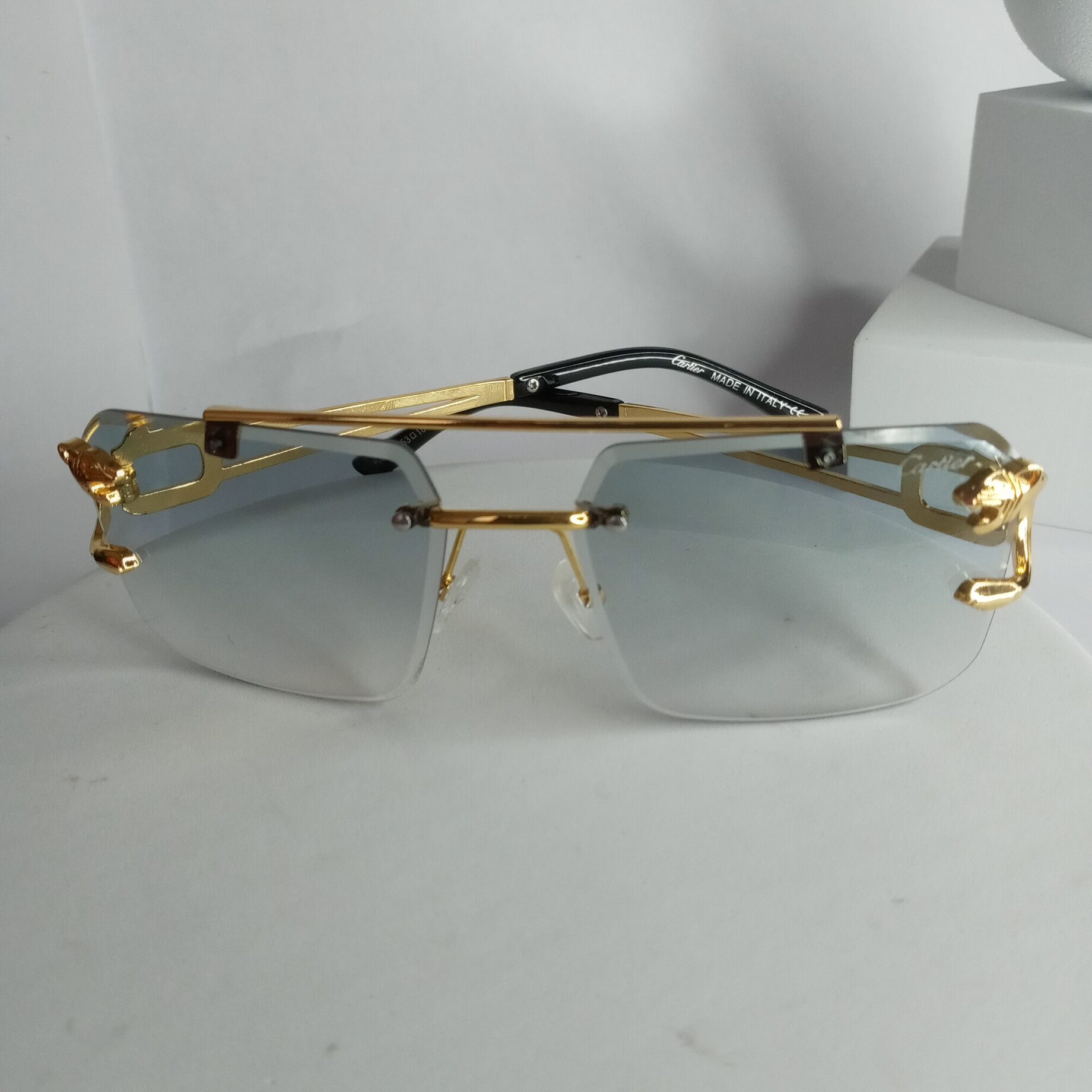 Men's cartier best sale gold frame glasses