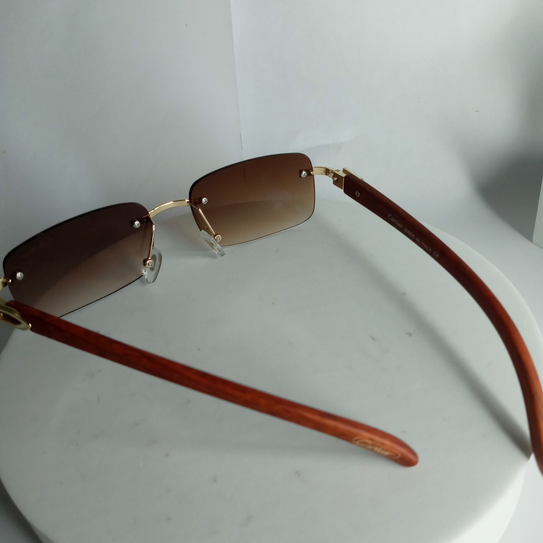 Cartier wood frame glasses hot sale