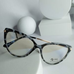 Designer TR90 Cat Eye Blue Light Blocking Glasses - Grey Leopard Print