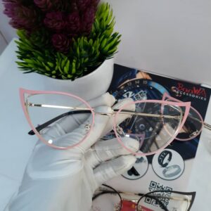 Designer Pink Cat Eye Thin Frame Optical Glasses