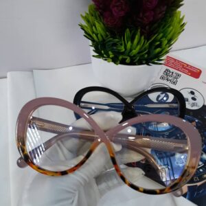 Designer Women's Oversized Two-Tone Cat-Eye Eyeglasses