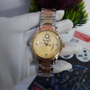 Montblanc Women's Luxury Two-Tone Gold  Silver Chain Watch with Date