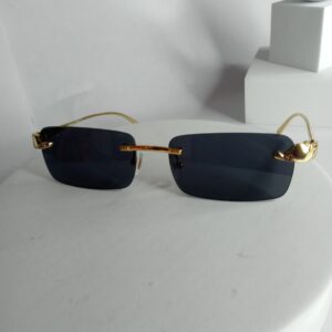 Cartier Panthère Gold Frameless Rectangle Sunglasses - Made in Italy