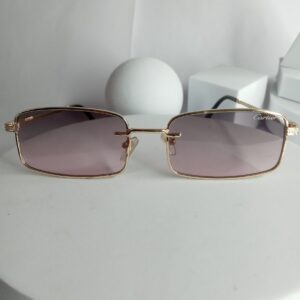 Cartier Gold Frame Rectangle Gradient Sunglasses CA328