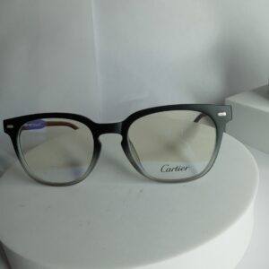 Cartier CA338 Gradient Square Eyeglasses with Wood Temples