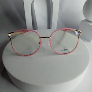 Dior Pink  Gold Round Metal Frame Eyeglasses DR337
