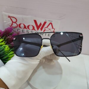 Dior Men's Square Semi-Rimless Dark Sunglasses DR373