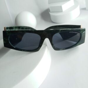 Dolce  Gabbana Green Marble Rectangular Sunglasses