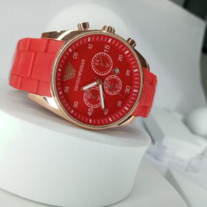 Emporio Armani Men's Red Rubber Chronograph Watch
