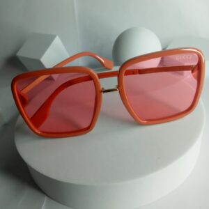 Gucci Oversized Square Sunglasses GU83 - Orange Frame, Pink Lenses