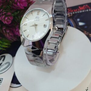 Idis Men's Silver Stainless Steel Chain Watch with Date