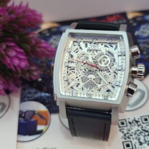 Invicta Reserve Men's Skeleton Chronograph Leather Watch