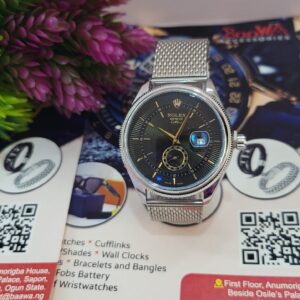 Rolex Cellini Geneve Men's Silver Mesh Band Analog Watch