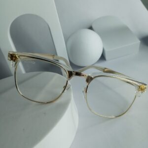 Versace Medusa Women's Semi-Rimless Eyeglasses - Clear Gold