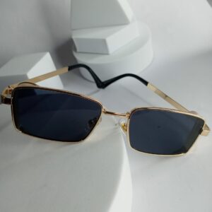Designer Gold Rectangular UV Protection Sunglasses