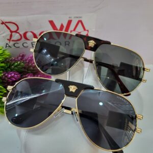 Versace Medusa Gold-Tone Aviator Men's Sunglasses