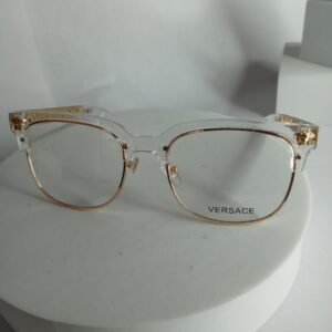 Versace Men's Clear Frame Gold Medusa Eyeglasses