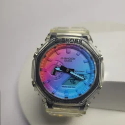 casio g shock shock resistant watch dual time analog digital 01 - Casio G-Shock GA-2100 Rainbow Dial Transparent Hybrid Watch