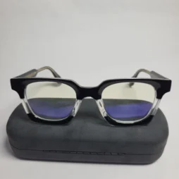 designer collection black red oversized glasses with blue li 01 - Designer Collection Unisex Square Blue Light Blocking Glasses