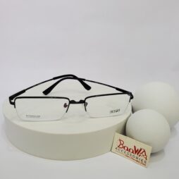 designer collection cops rimless titanium rectangular glasse 01 - Designer Collection S8027 Men's Titanium Semi-Rimless Rectangle Glasses