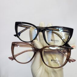 designer collection fandia oversized cat eye blue light glas 09 - FANDIA Eyewear Cat-Eye Acetate Women's Glasses - Model 82262 (Black & Brown)