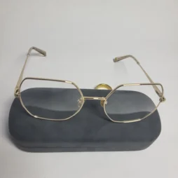 designer collection looster geometric silver frame eyeglasse 01 - Designer Collection Gold Metal Hexagonal Full-Rim Glasses 00-C12