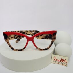 Designer Collection Women's Red Tortoise Cat-Eye Fashion Glasses