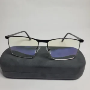 Designer Men's Rectangular Metal Blue Light Blocking Glasses