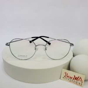 Designer Titanium IP 8818 Unisex Round Geometric Glasses