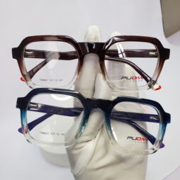 designer collection unisex bold square clear glasses lightwe 01 - Puomn TR6601 Unisex Two-Tone Square Full-Rim Eyeglasses