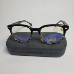designer collection unisex square eyewear navy blueblack gre 01 - FANDIA Eyewear Unisex Blue Light Blocking Square Full-Rim Glasses