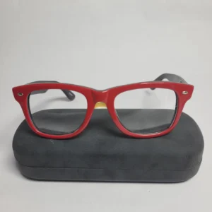 Designer Red  Black Acetate Wayfarer Full-Rim Eyeglasses