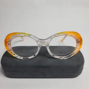 Dior CH3231 Women's Cat-Eye Orange Acetate Full-Rim Glasses