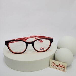 Evisu Black  Red Patterned Full-Rim Fashion Eyeglasses