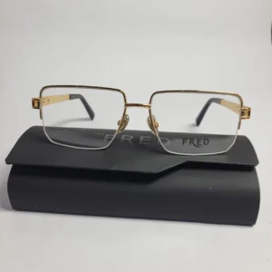 Fred FG50159U Gold Semi-Rimless Rectangle Metal Eyeglasses