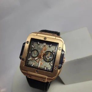 Hublot S1194 Men's Gold Square Chronograph Date Watch
