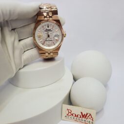 rolex oyster perpetual land dweller automatic watch 05 - Rolex Rose Gold Stainless Steel Men's Luxury Watch with Honeycomb Dial