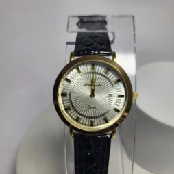 stalexander classic gold mens watch with leather strap 01 - St. Alexander Men's Quartz Analog Gold-Tone Leather Watch with Date