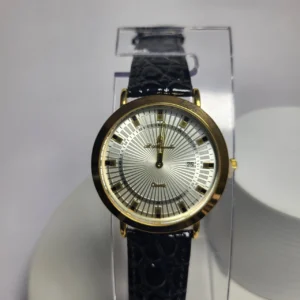 St. Alexander Men's Quartz Analog Gold-Tone Leather Watch with Date