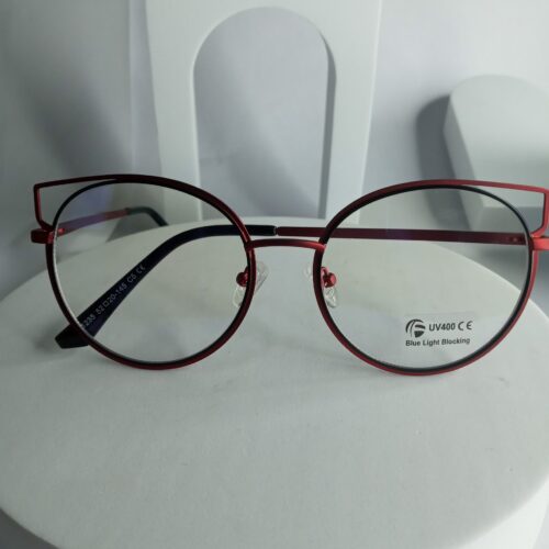 Designer 1235 Red Cat Eye Blue Light Blocking Glasses