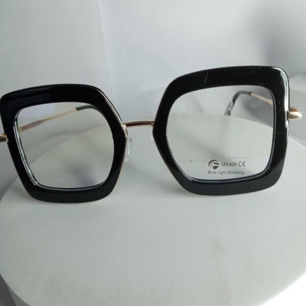 Designer Black Square Blue Light Blocking UV400 Glasses AS99