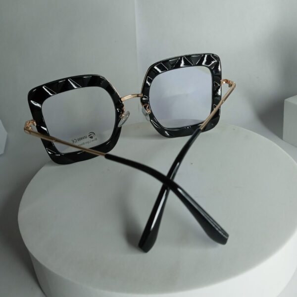 Designer Black Square Blue Light Blocking UV400 Glasses AS99