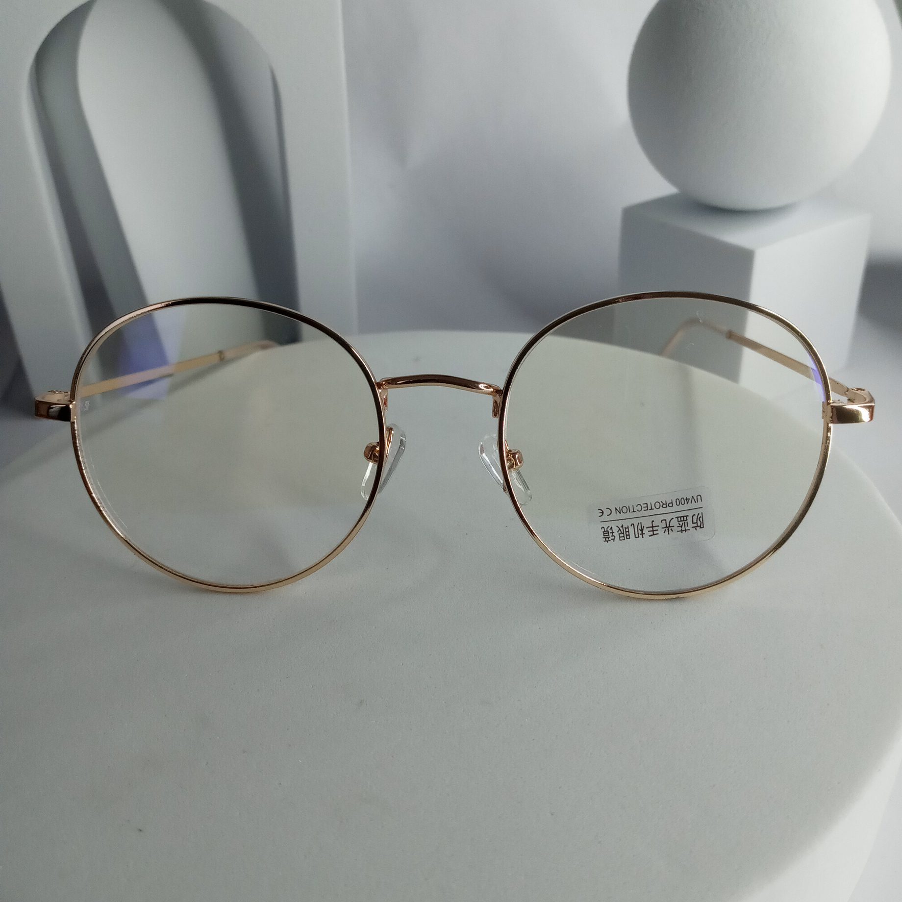 Designer UV400 Blue Light Blocking Round Metal Glasses AS336