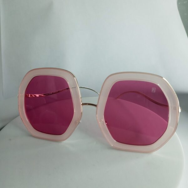 Anna Karin Karlsson Limited Edition Hexagon Oversized Pink Tinted Sunglasses