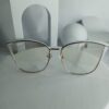 Designer Cat-Eye Metal Glasses - White  Gold Frame