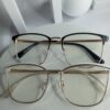 Designer Cat-Eye Metal Glasses - White  Gold Frame