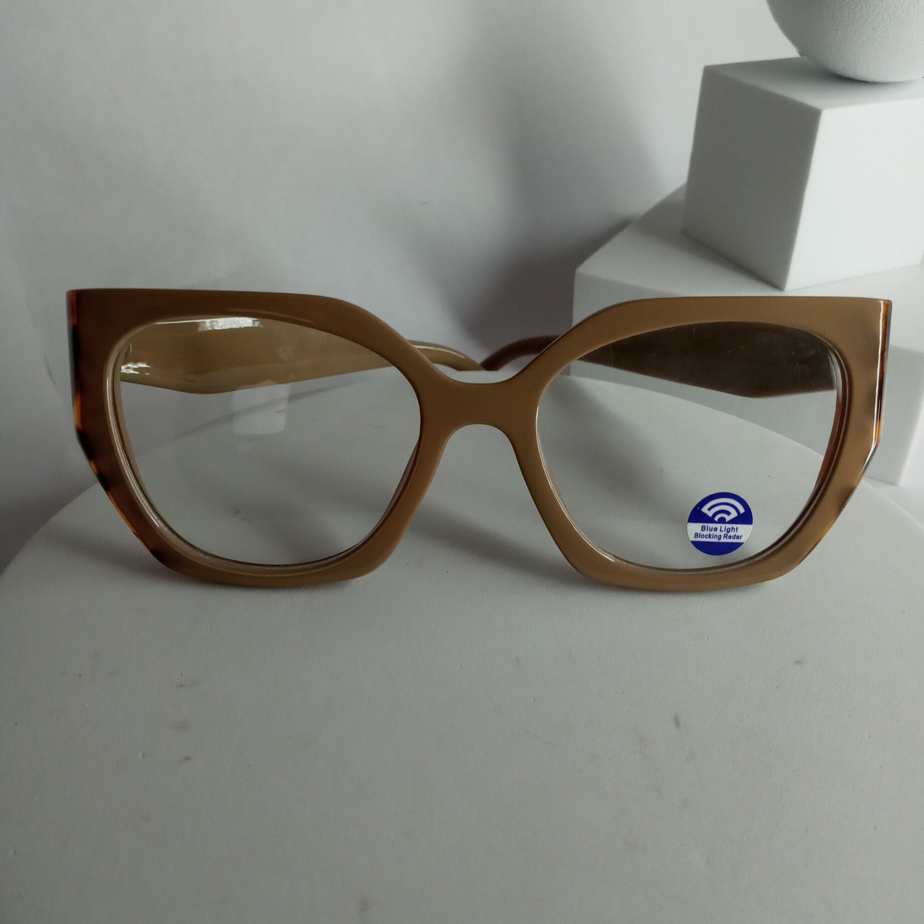 Designer Women's Cat-Eye Blue Light Blocking Glasses - Brown Tortoise