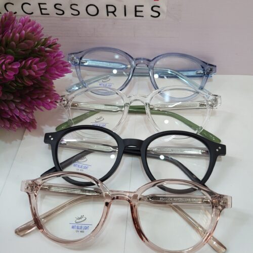 Designer Anti Blue Light Round Thick Frame Glasses