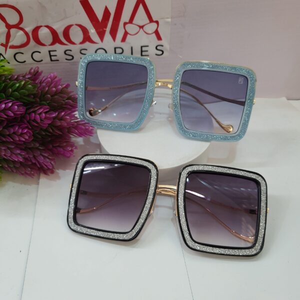 Anna Karin AS385 Oversized Square Glitter Sunglasses